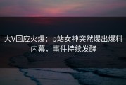 大V回应火爆：p站女神突然爆出爆料内幕，事件持续发酵