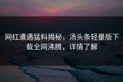 网红遭遇猛料揭秘，汤头条轻量版下载全网沸腾，详情了解