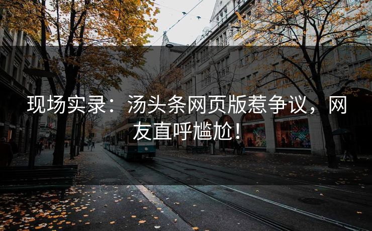 现场实录：汤头条网页版惹争议，网友直呼尴尬！