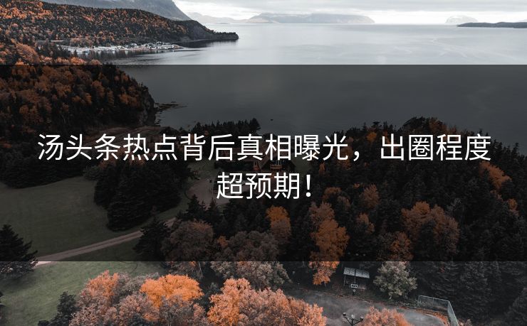 汤头条热点背后真相曝光，出圈程度超预期！