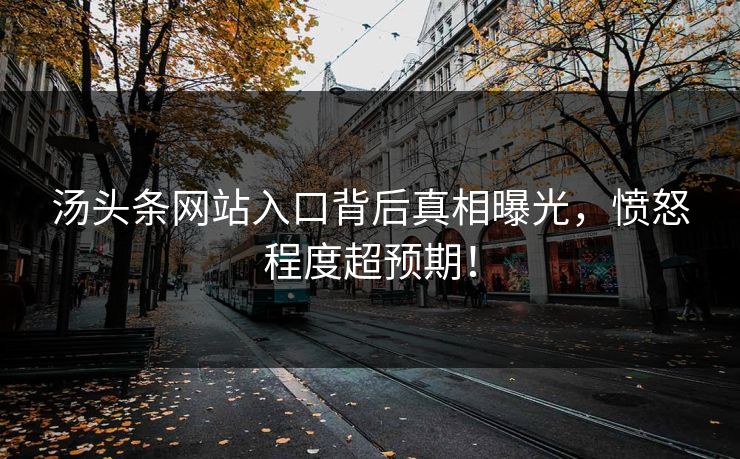 汤头条网站入口背后真相曝光，愤怒程度超预期！