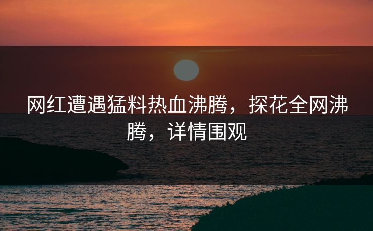 网红遭遇猛料热血沸腾，探花全网沸腾，详情围观