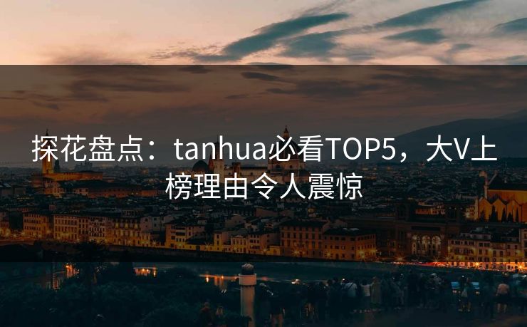 探花盘点：tanhua必看TOP5，大V上榜理由令人震惊